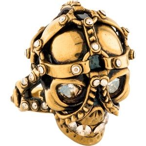 😍AUTHENTIC Alexander McQueen Harness Skull Ring💍